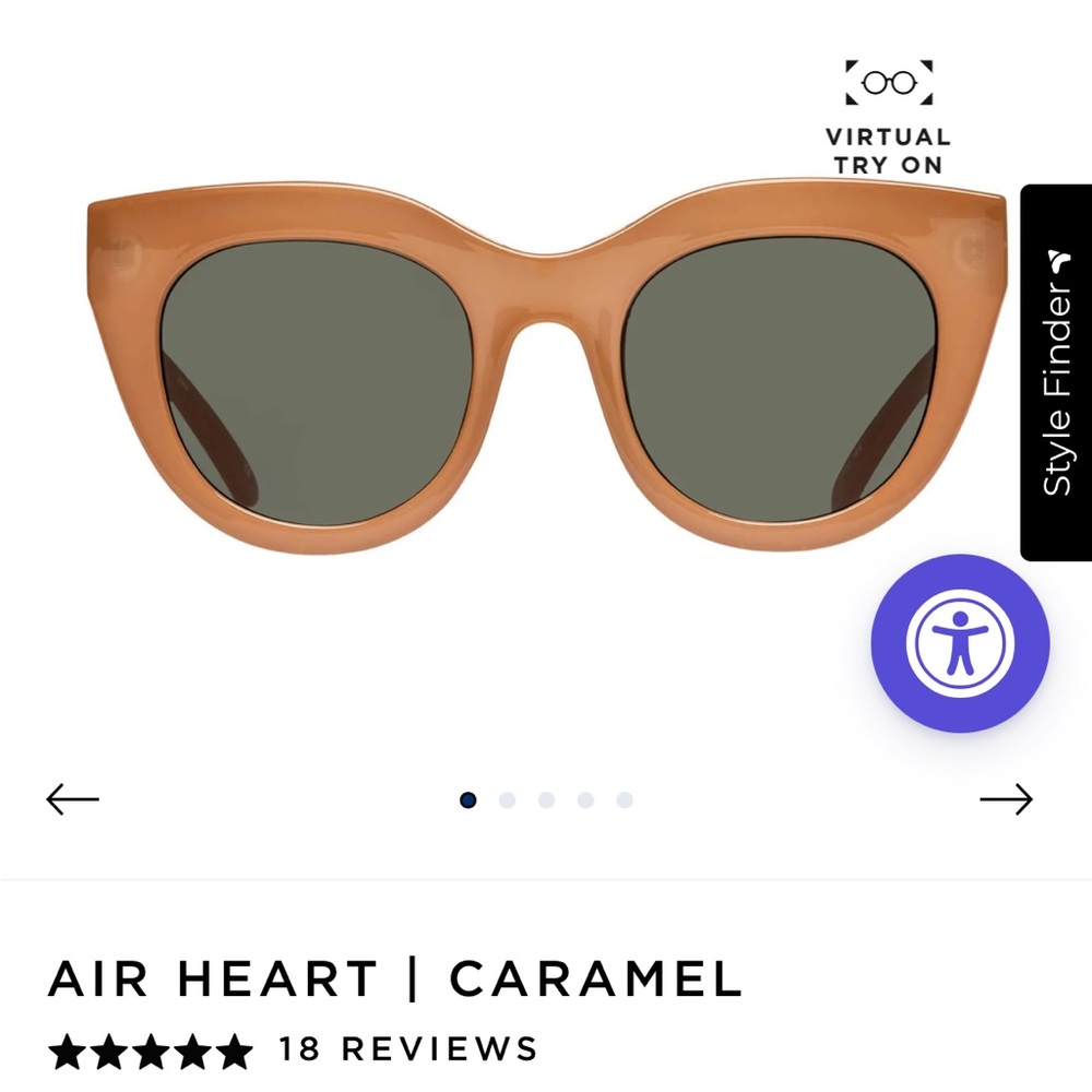 Air Heart Sunglasses - Caramel